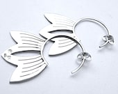 Sterling Silver Lotus Petal Earrings