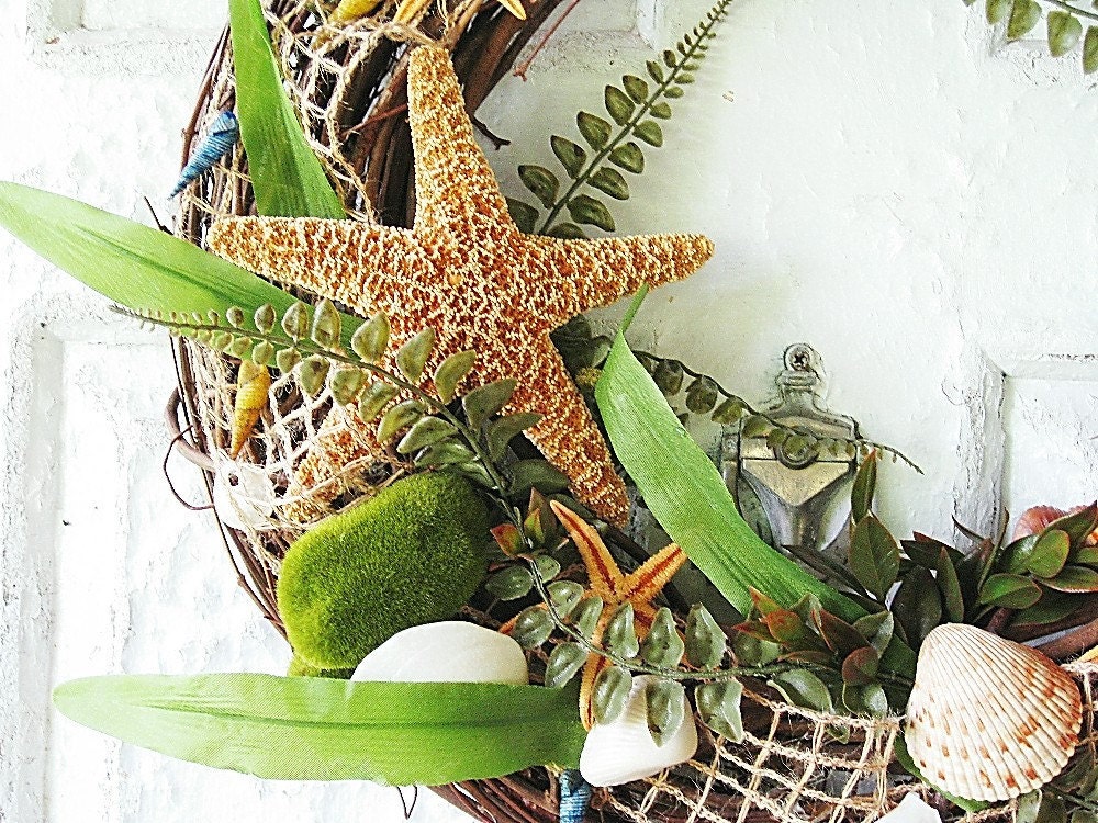 Seashells Wreath Beach Home Decor Nautical Wreath