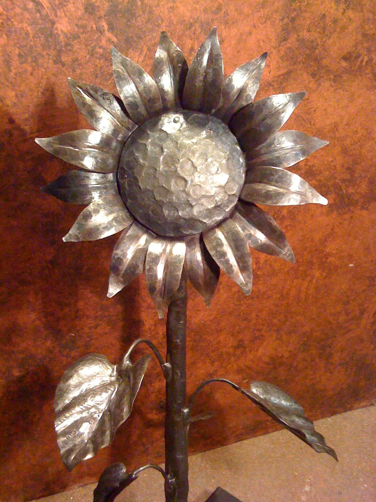 Forged metal sunflower - Medium size.