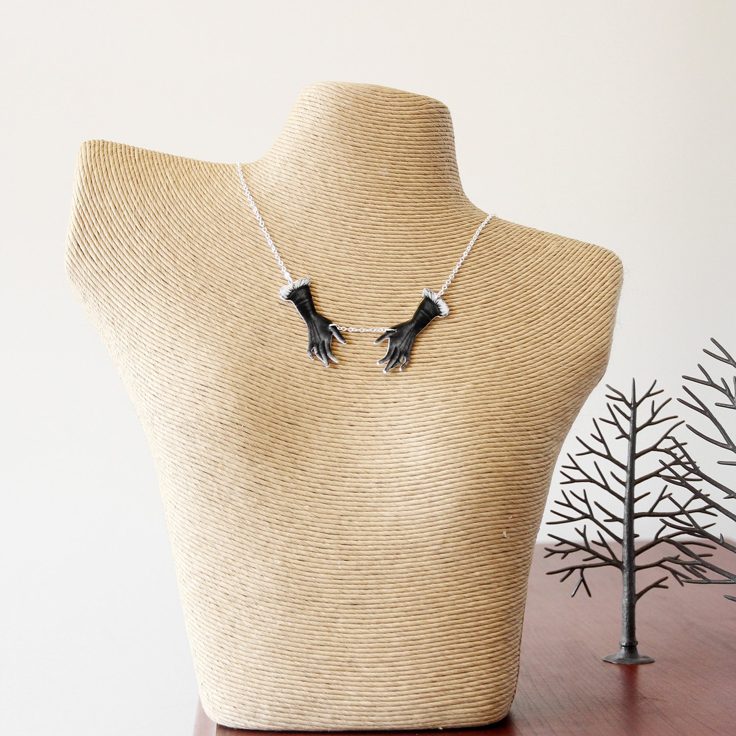Choker Necklace - Halloween Jewelry - Illustration Jewelry with 17" Chain