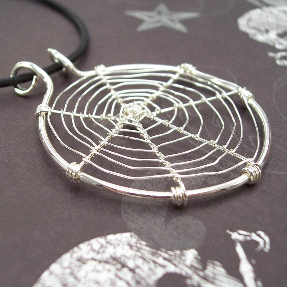 Web Necklace in Sterling Silver Large Size