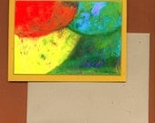 Blank Note Card Invitation Stationery - HR 4 Abstract Art Card Supporting Cancer Initiatives