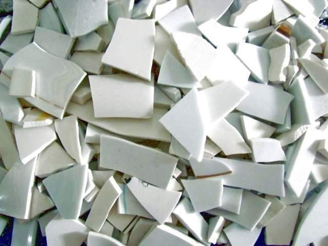 Mosaic Tiles Pounds White Broken Plate Tesserae Pieces 1000s
