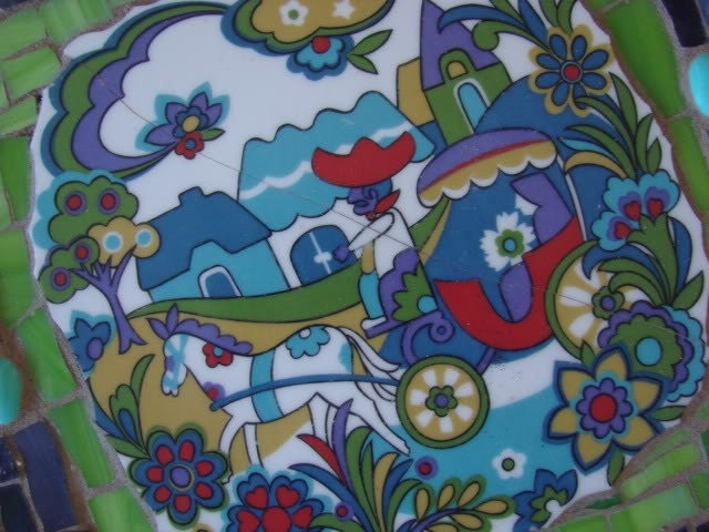 Retro Mosaic tile Plate Wall Panel Art on a horse