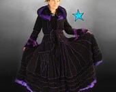 Recycled Sweater Coat- Black  and Purple Gothic Fairy  TUTORIAL