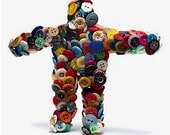 Multi Button Folk Art Doll
