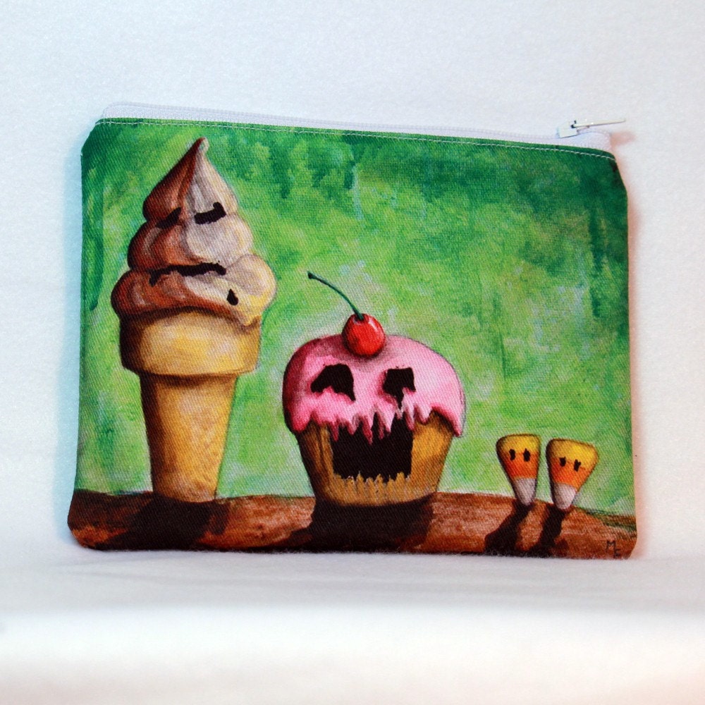 Those Evil Sweets 'n Treats - Large Zipper Pouch ice cream cupcake candy