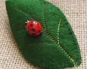 Ladybug on Leaf pin
