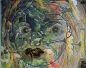 SALE - Original Art Quilt - "Lace Lips" - 13" x 9.5" by Stella Belikiewicz  - One of a Kind