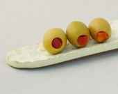Winter White Ceramic Olive Tray