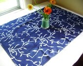 navy blue vines tea towel. made to order