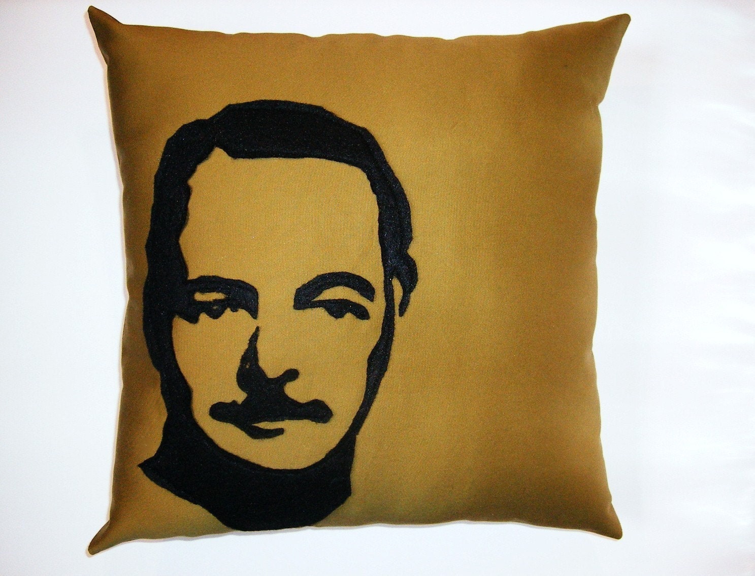 Ernest Hemingway Decorative Pillow on Olive Green - Father's Day - Man Cave