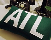 Atlanta Green Pillow -  or your city's abbreviation