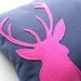 SALE Fuschia and Navy Buckhead Decorative Deer Pillow
