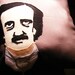 Edgar Allan Poe Decorative Pillow - On Gray Fabric - Halloween Decor
