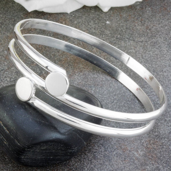 Sterling Silver Double Bangle Bracelet with a Contemporary Flair