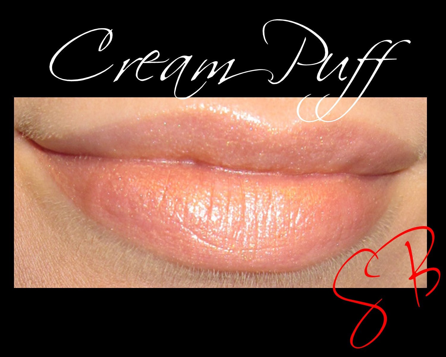 Cream Puff Mineral Lip Gloss (Lustrous Light golden Cream) Lacquered Up Full size wand