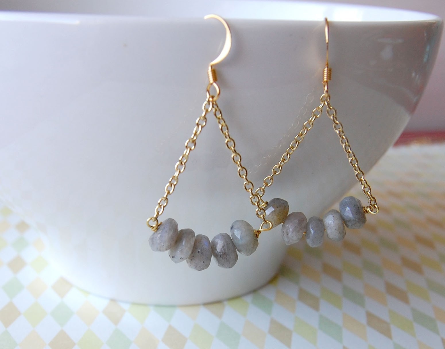 cyber monday - free shipping - simple stones - labradorite chandelier dangle earrings