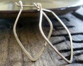 Leaf Hoops - Handmade. Hammered. 14k goldfill hoops