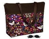 Laptop Tote Bag padded case fits up to 17 inch PC  Birds of Norway cute colorful