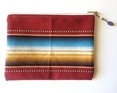 Serape  pouch clutch in red