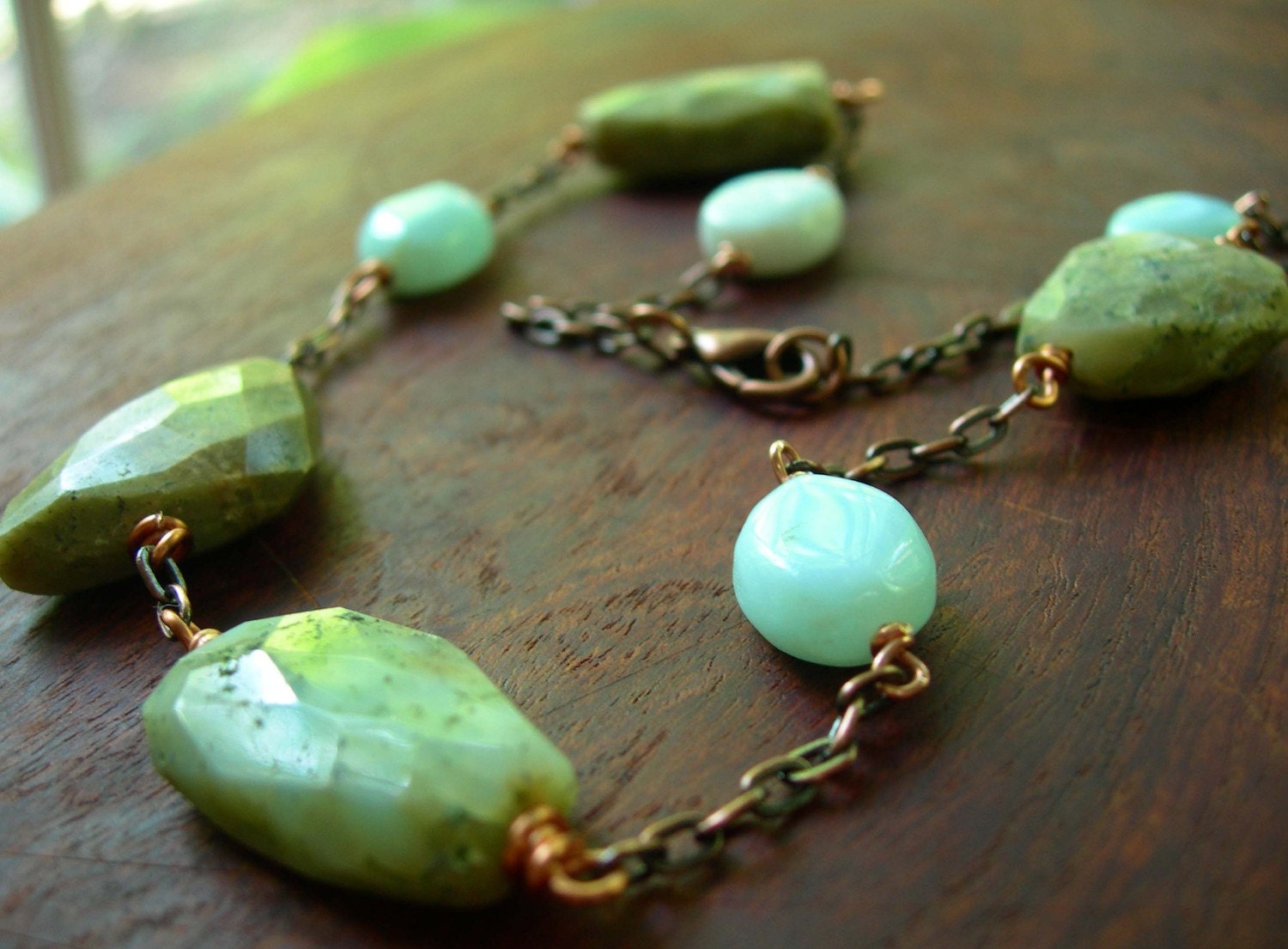 Gemstone Necklace, Bohemian Necklace, Chunky Beads Necklace