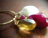 Criminally Chic- Necklace Ruby, Pearl and Citrine (FREE SHIPPING)