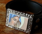Virgin Mary Broken Plate Belt Buckle