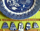 Custom Bridesmaid Jewelry - Matching Broken Plate Pendants on Chains - Recycled China