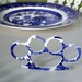 China Knuckles - Blue Willow - In Case of Emergency Break China - Recycled China