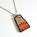 Broken Plate Pendant on Chain - Orange and Brown Japanese - Recycled China