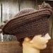 Crochet Hat Women Hat - LINDA Womens Fringe Hat in Brown - Mad Hatter Hat