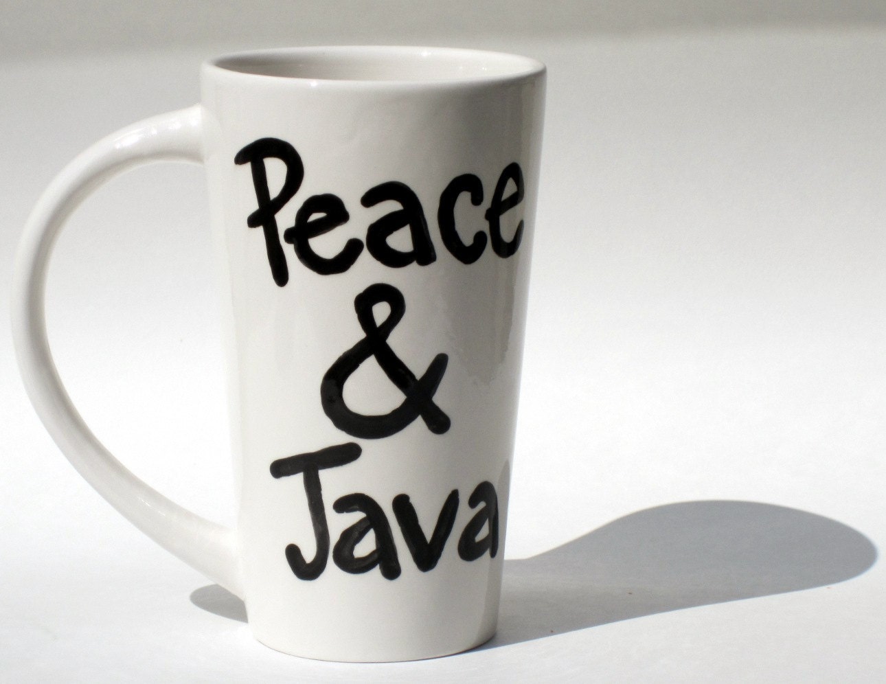 Peace & Java tall ceramic mug so much fun