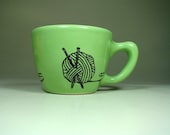 12oz cup knitty (pistachio) - Made to Order / Pick Your Colour