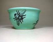 small bowl bee (blue green) - Made to Order / Pick Your Colour