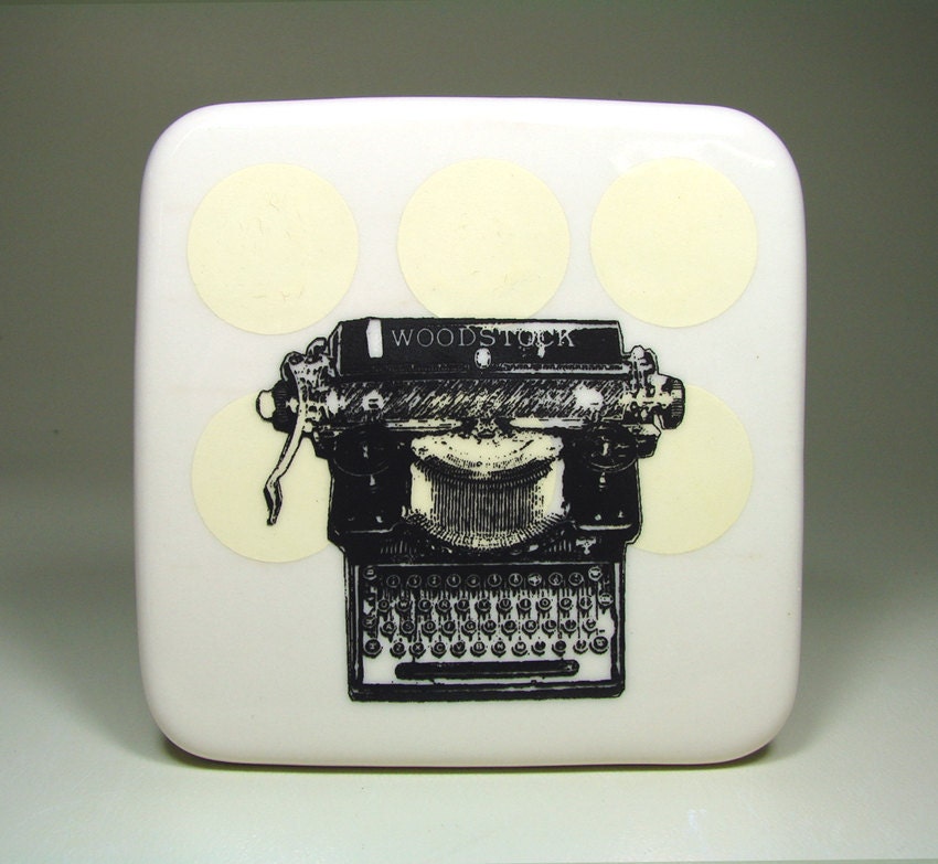 tile of a woodstock typewriter. Made to Order.