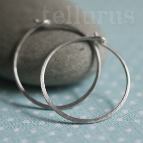 Lisse Hoops - Hammered Satin Finish Sterling Silver
