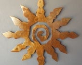 Metal Sun Burst Southwest Art Rusted Wall Hanging 3X Large 42 Inch