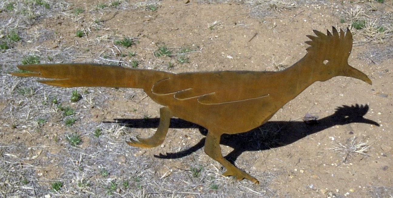 Metal Road Runner Staked and Rusted
