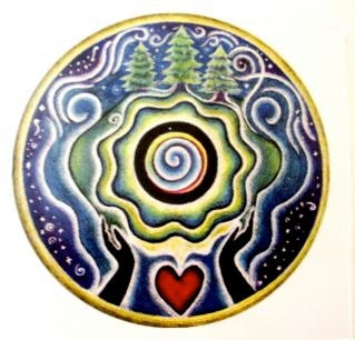 Mandala Sticker- One  Original Illuminated Mandala Drawing Sticker- 3 inch -Earth Blessing Mandala