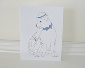 Happy Father's Day Card, Retriever Dog and Puppy Father's Day Card, Dog Card for Dad, for Men, For Him