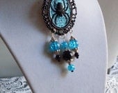 Blue Blood Spider Voodoo Queen Brooch