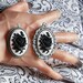 Gothic Black Rose on White Cameo Pendant Gorgeous