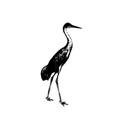 SANDHILL CRANE unmounted bird rubber stamp No.9