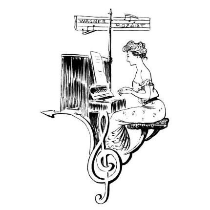 Pianist Collage, unmounted music rubber stamp No.10