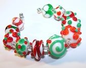 SPRING CLEANING SALE Merry Christmas handmade lampwork beads