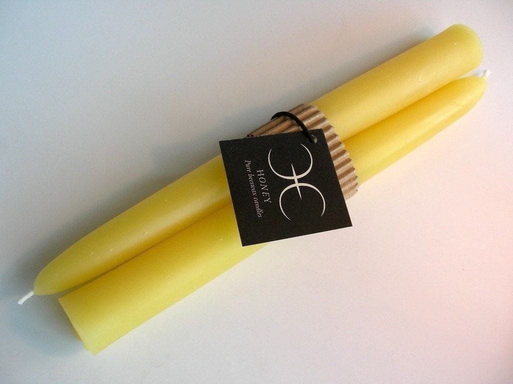 Beeswax Dinner Candle  8 inch Pair