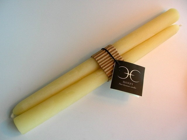 Beeswax Dinner Candles 10 Inch pair