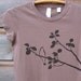 Bird on Tree - Organic Cotton - Womens T shirt - Light Brown S M L XL