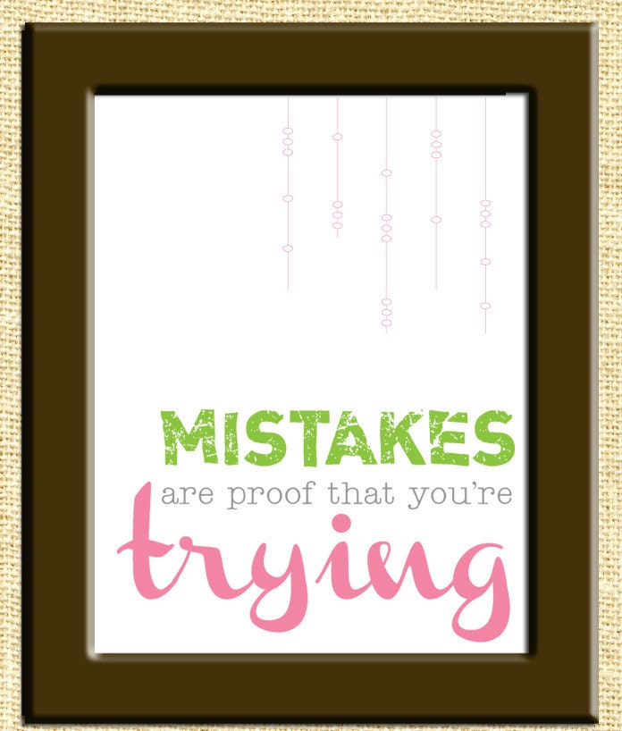 Mistakes Printable Wall Art by BitsyCreations Instant Download